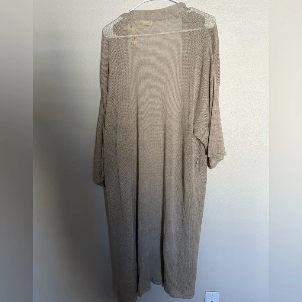 NWT Johnny Was CALME Linen Long Cardigan (Missing Tie) | Oatmeal Neutral - Picture 6 of 7